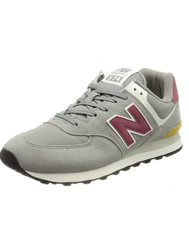 New Balance ML 574 ME2 GRIGIO VINO SNEAKERS riporto bianco