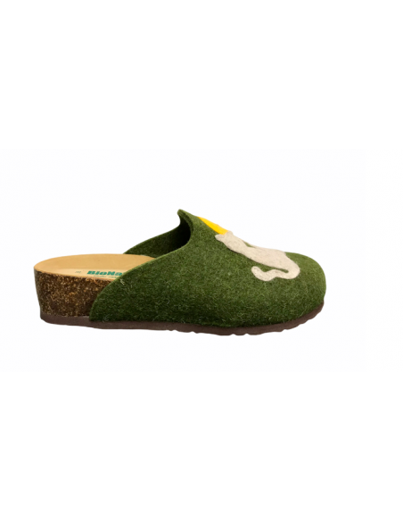 pantofola Bionatura 12 Gatti 20 Feltro verde plantare