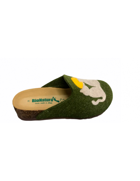 pantofola Bionatura 12 Gatti 20 Feltro verde plantare