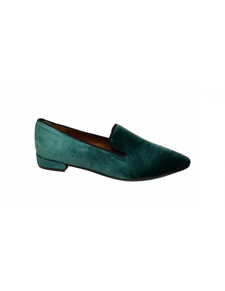 Friulane linea Venturi 6042 velluto e pelle verde tacco basso