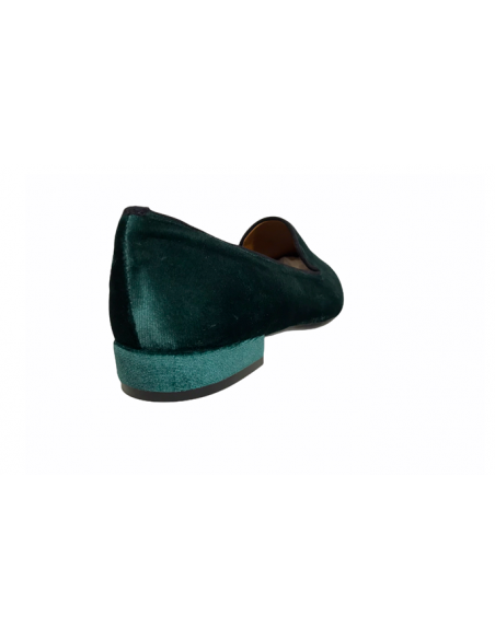 Friulane linea Venturi 6042 velluto e pelle verde tacco basso