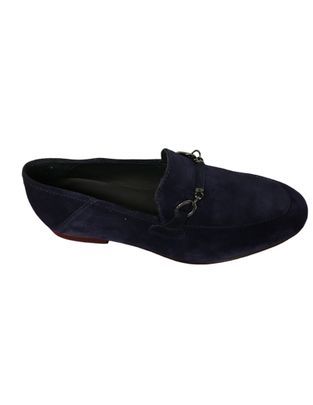 Mocassino  elegante blu nicola benson 80067 pellame scamoscio marin