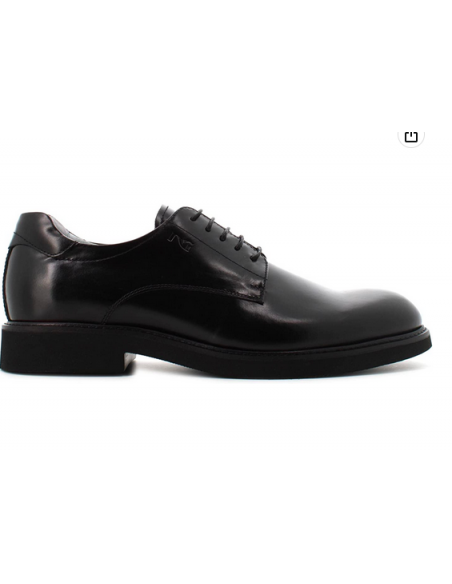 scarpa uomo elegante nero giardini 101930 nero spazzolato allacciata plantare estraibile