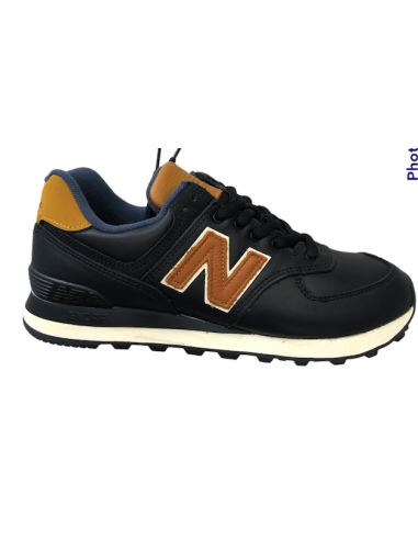 New Balance ML5740MD SNEAKERS PELLE NERA riporto CUOIO