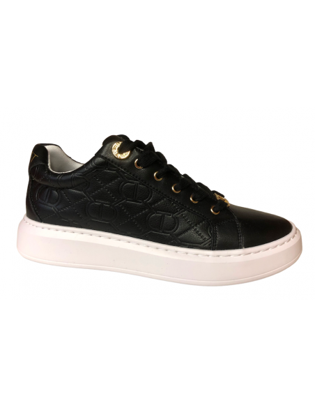 SNEAKER DONNA TWIN SET 222TCT nera  RIFINITURA ORO