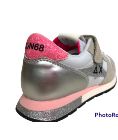 Sneakers SUN 68 Z33403 Pink BIANCO Glitter 1 strap plantare estraibile