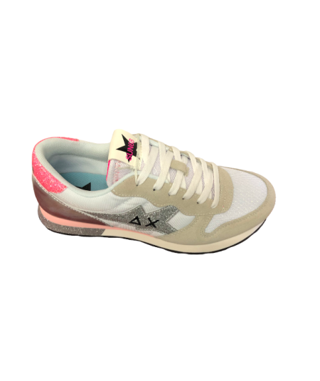 Sneakers SUN 68 Donna Z33211 bianco rosa glitter argento plantare relax ...