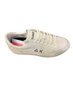 Sneakers SUN 68 UOMO Z33130 CLASSICA Pelle bianco rip nero  plantare relax estraibile novita 2023