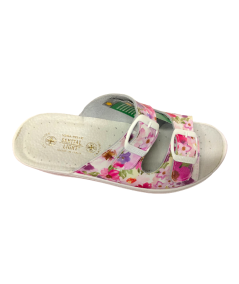 sanital Light Bianco 4371 2 fibbie plantare morbido in pelle fiori