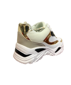 SNEAKER DONNA TWIN SET 231ACP104 BIANCA  RIFINITURA ORO