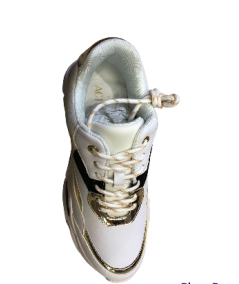 SNEAKER DONNA TWIN SET 231ACP104 BIANCA  RIFINITURA ORO