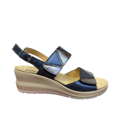 Sandalo CINZIA SOFT IO13643pcl blu plantare anatomico estraibile tomaia a strap