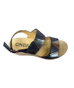 Sandalo CINZIA SOFT IO13643pcl blu plantare anatomico estraibile tomaia a strap