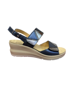 Sandalo CINZIA SOFT IO13643pcl blu plantare anatomico estraibile tomaia a strap