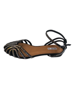 SANDALI IN CUOIO KEYS K-7930 nero  argento