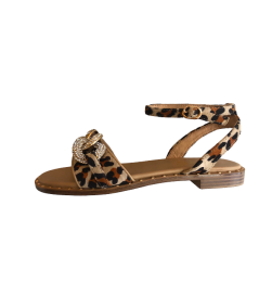 SANDALI IN CUOIO KEYS K-8181 leopard   argento