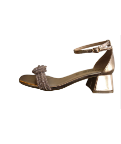 SANDALI IN CUOIO KEYS K-7908 cipria con stras tacco 4