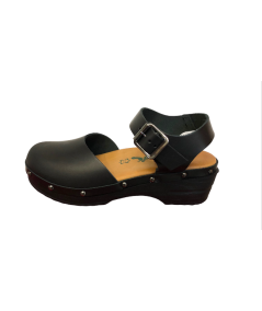 Sandalo BioNatura 77c2071r goiner pellame naturale ingrassato nero suola confort