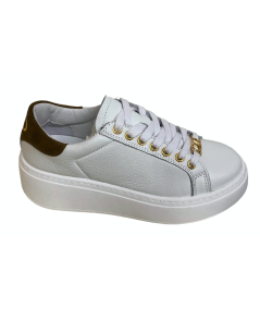 SNEAKER DONNA TWIN SET 232TCT190 PELLE  BIANCA FIORE rif oro