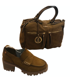 Mocassino Donna Carmela 161109 camoscio marrone cararmato