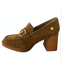 Mocassino Donna Carmela 161209 camoscio marrone tacco e plato