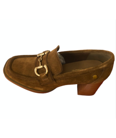 Mocassino Donna Carmela 161209 camoscio marrone tacco e plato