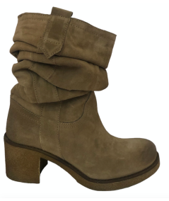 Stivale Jiudit CR11 camoscio neutro Taupe suola gomma