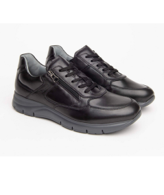 sneakers nero giardini 102153 nero  allacciata e cerniera plantare estraibile