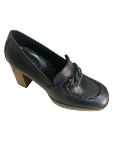 mocassino pelle Nero Giardini  205060 pelle nera tacco 7