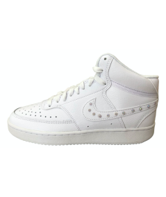 SNEAKERS NIKE COURT alta STRAS bianca  allacciato gran moda