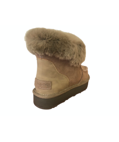 Cinzia soft (PREGUNTA) Linea Ugg camoscio e pelliccia shearling suola rialzata in micro color mattone