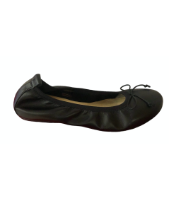 ballerina PREGUNTA Cinzia S. in pelle nera soprattacco rialzato
