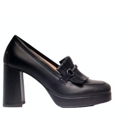 mocassino pelle Nero Giardini  308212 pelle nera tacco 7