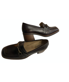 mocassino pelle Nero Giardini  308180 pelle T.moro tacco 5 made in italy