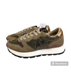 Sneakers SUN 68 Donna bella camoscio beige scuro   perlato plantare relax estraibile novita A.Inverno2023