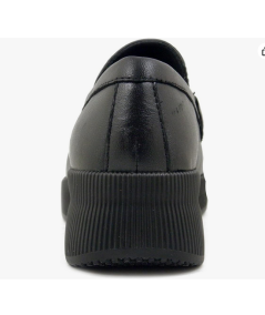 Cinzia soft  Mocassino donna  pelle vitello nera suola rialzata in micro zeppa