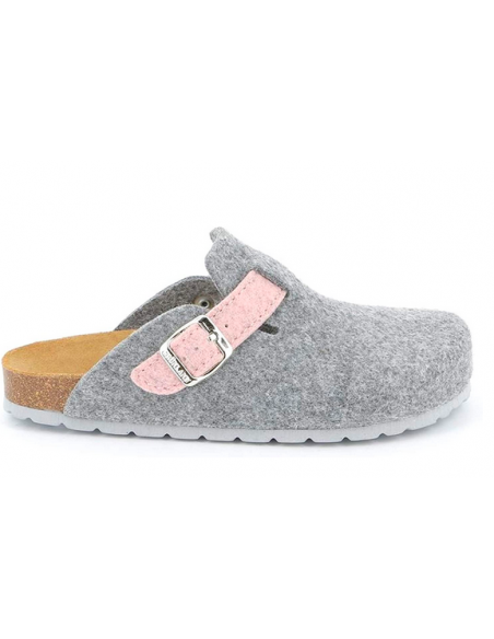 ciabatta donna Grunland Sara CB0683 lana cotta grigia rosa plantare in pelle soft