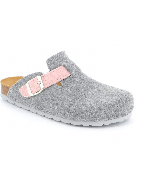 ciabatta donna Grunland Sara CB0683 lana cotta grigia rosa plantare in pelle soft