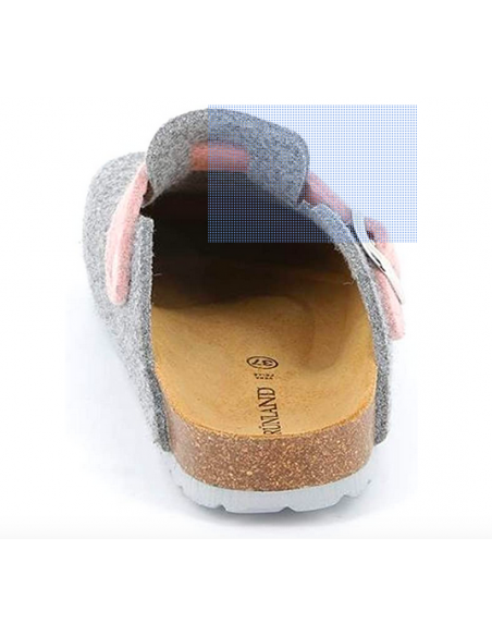 ciabatta donna Grunland Sara CB0683 lana cotta grigia rosa plantare in pelle soft