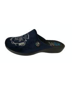 Ciabatta pantofola FLY FLOT P3W87PD VELLUTO BLU  ZEPPA BASSA  CM 3