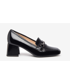 MOCASSINO con tacco, nero giardini 308250 cerniera in pelle color nero NAPLAK
