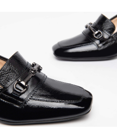 MOCASSINO con tacco, nero giardini 308250 cerniera in pelle color nero NAPLAK