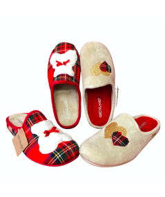 Ciabatta pantofola Grunland faye 3522 tessuto caldo rosso quadri suola antiscivolo un bel regalo natalizio