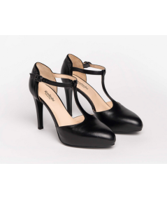 scarpa Decolte donna nero giardini 211070 classica laccio al collo comoda di pelle nera
