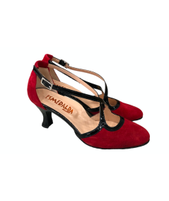 Scianel chiuso elegante Donna  ESMERALDA 131pelle vernice nero camoscio rosso    confort tacco 6 gran moda comoda