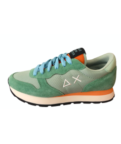 Sneakers SUN 68 Donna primavera 24 camoscio salvia  rif arancio plantare relax estraibile novita