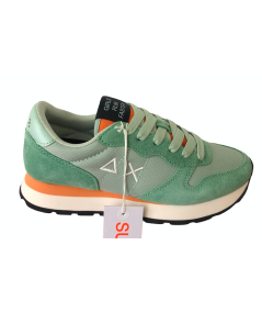 Sneakers SUN 68 Donna primavera 24 camoscio salvia  rif arancio plantare relax estraibile novita