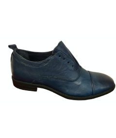 Uomo francesina Nicola benson 30083 Vitello blu martellato morbido suola flessibile