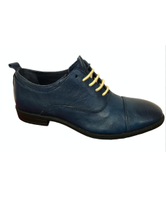 Uomo francesina Nicola benson 30083 Vitello blu martellato morbido suola flessibile