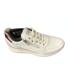 Nero Giardini Sneakers donna 409840 classica pelle morbida bianca rif argento e sterigrafia  suola rialzata